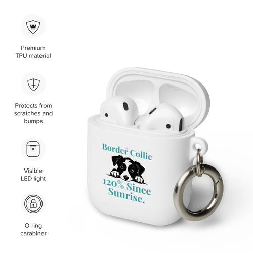 Border Collie – AirPods® Case with Carabiner Clip
