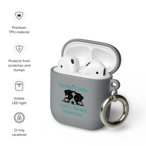 Border Collie – AirPods® Case with Carabiner Clip