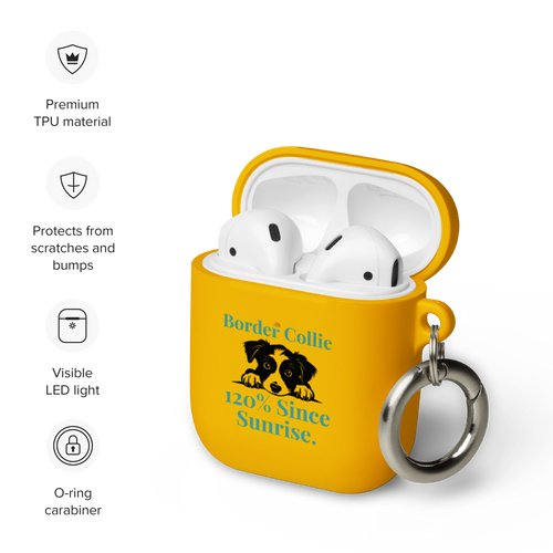 Border Collie – AirPods® Case with Carabiner Clip