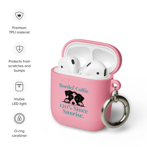 Border Collie – AirPods® Case with Carabiner Clip
