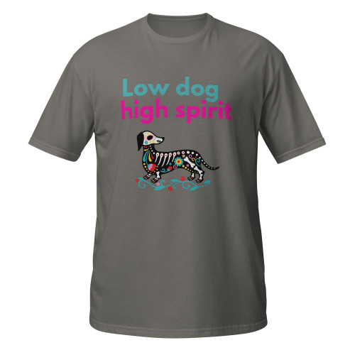 Low Dog High Spirit – Dachshund – WAG Co. Unisex T-Shirt
