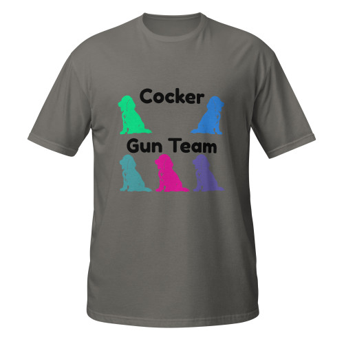 Cocker Gun Team–Cocker Spaniel–WAG Co. Unisex T‑Shirt