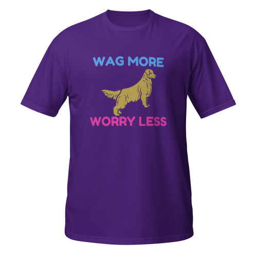 Wag More Worry Less–Golden Retriever–WAG Co. Unisex T‑Shirt