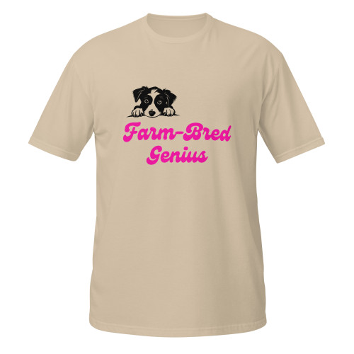 Farm Bred Genius–Border Collie–WAG Co. Unisex T‑Shirt
