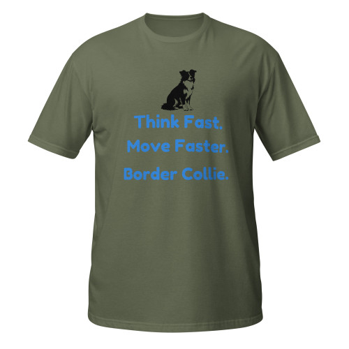 Think Fast, Move Faster–Border Collie–WAG Co. Unisex T‑Shirt