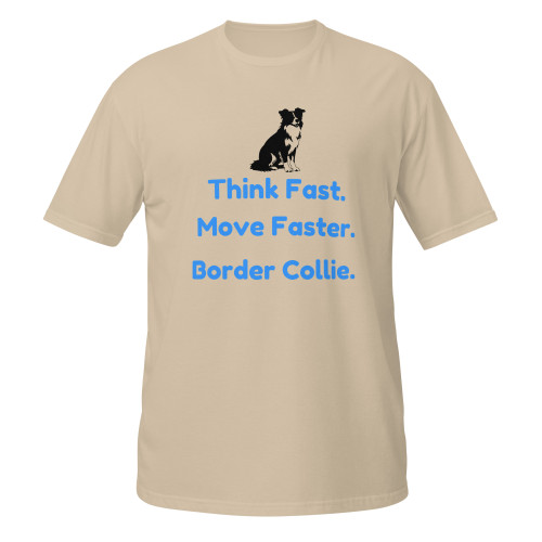 Think Fast, Move Faster–Border Collie–WAG Co. Unisex T‑Shirt