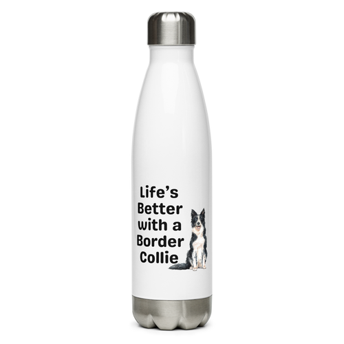 Better with a Collie – Border Collie Water Bottle 17oz