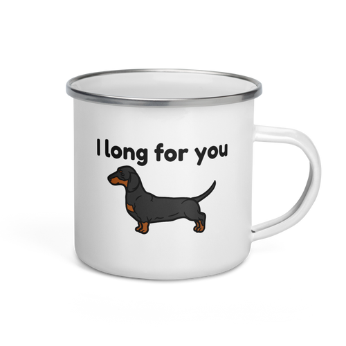 I Long For You – Dachshund Camper Enamel Mug 12oz
