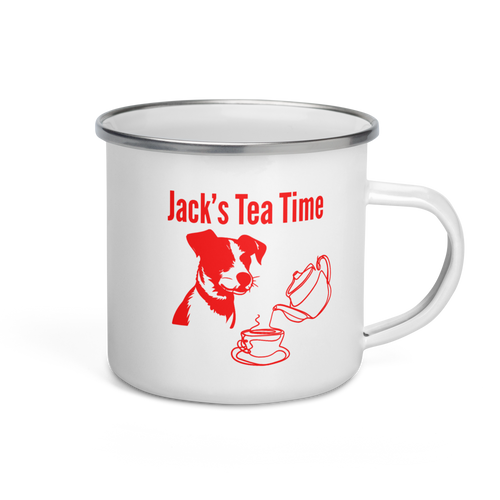 Jack’s Tea Time – Jack Russell Camper Enamel Mug 12oz