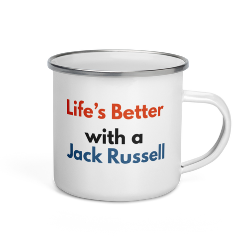Life’s Better with Jack Russell – Jack Russell Enamel Mug 12oz