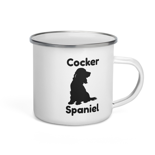 Merry Ears – Cocker Spaniel Camper Enamel Mug 12oz
