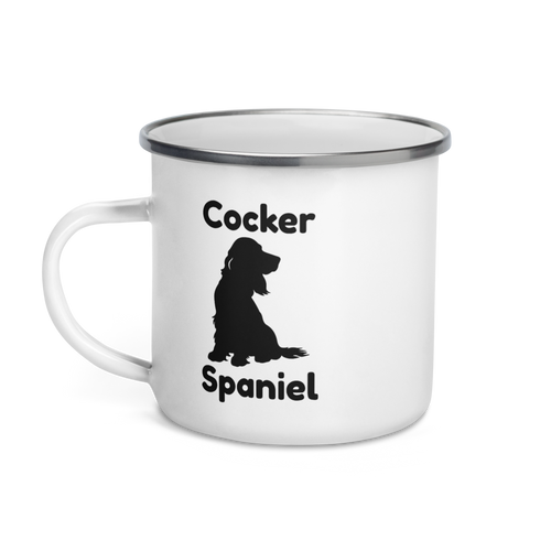 Merry Ears – Cocker Spaniel Camper Enamel Mug 12oz