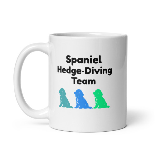 Spaniel Hedge‑Diving Team – Cocker Spaniel Mug