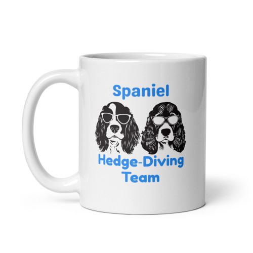 Spaniel Hedge‑Diving Team Script – Cocker Spaniel Mug