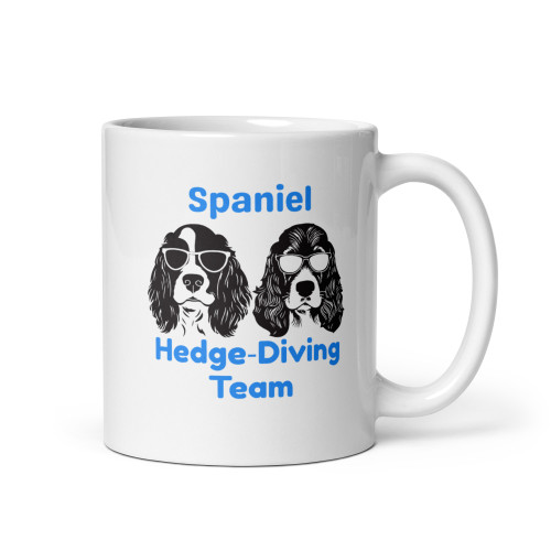 Spaniel Hedge‑Diving Team Script – Cocker Spaniel Mug