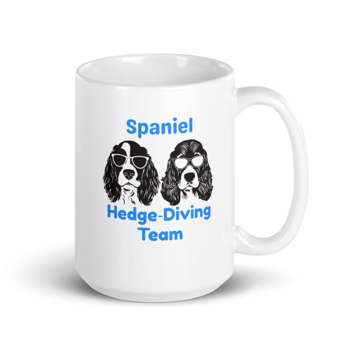 Spaniel Hedge‑Diving Team Script – Cocker Spaniel Mug