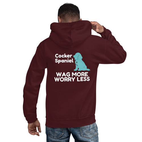 Men’s Wag More Worry Less – Cocker Spaniel FETCH Hoodie