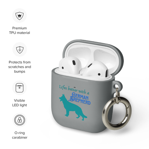 German Shepherd – AirPods® Case with Carabiner Clip