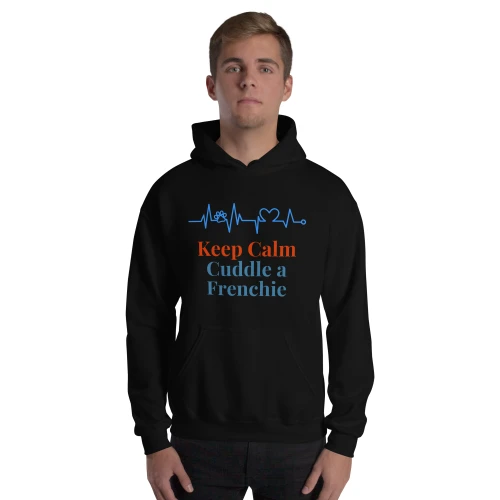 Men’s Keep Calm, Cuddle a Frenchie – FETCH Hoodie