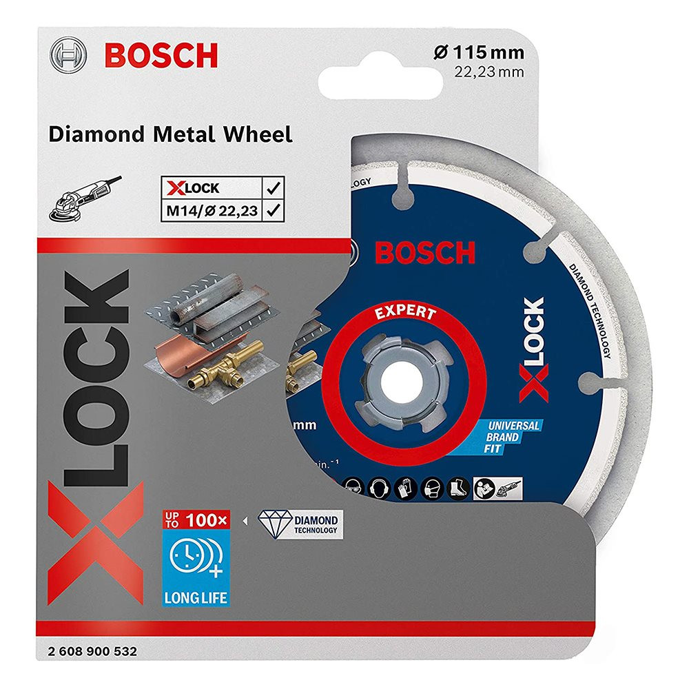Bosch EXPERT X-LOCK 115mm x 22.23mm Metal Diamond Cutting Disc