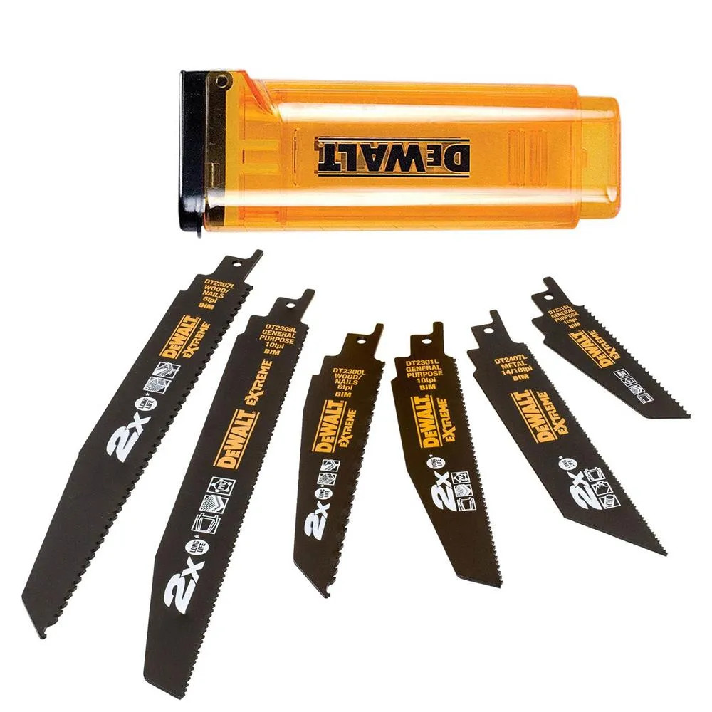 Dewalt DT2440L-QZ 6 Piece EXTREME Mixed Use Bi-Metal Reciprocating