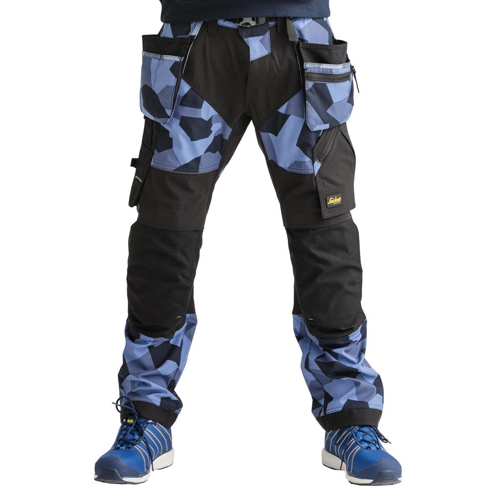 Snickers FlexiWork Trousers with Holster Pockets - Navy Camo - ITS