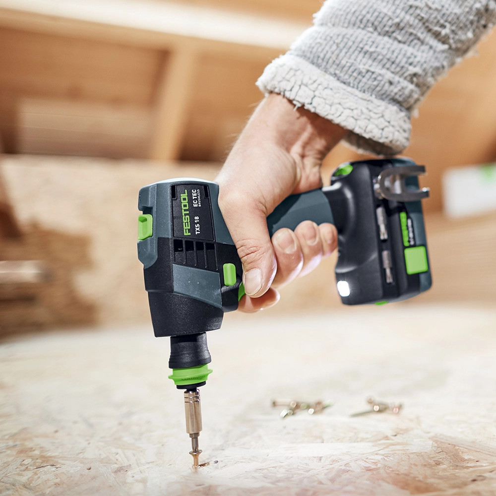 Festool TXS 18 18V Brushless Drill Driver, Chuck Attachments, 2x