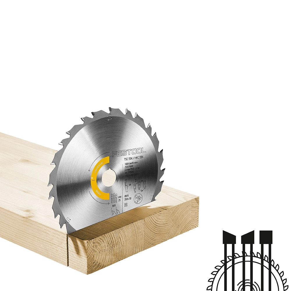Festool 578585 160mm x 20mm 25T Universal Wood Saw Blade - ITS