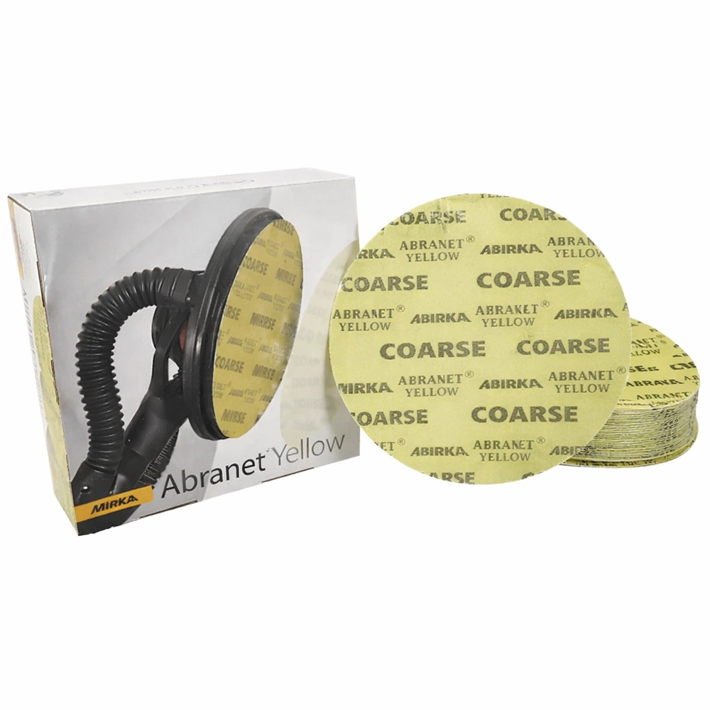 Mirka Abranet Yellow 225mm Coarse Grit Sanding Discs - Pack of 20