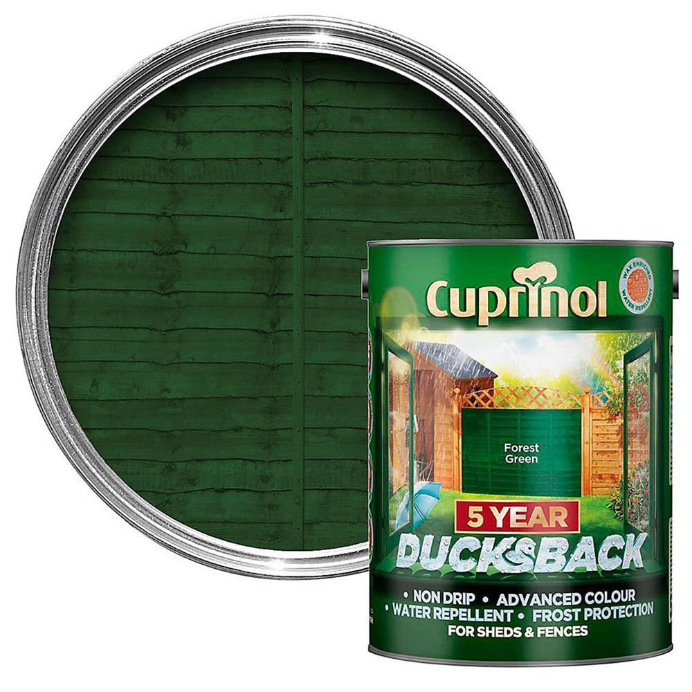 Cuprinol 5 Year Ducksback Forest Green 5L Shed & Fence Treatment ITS.co.uk
