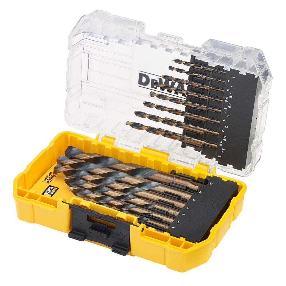 Dewalt 23 Piece Black and Gold Drill Bit Set - 1mm-12mm