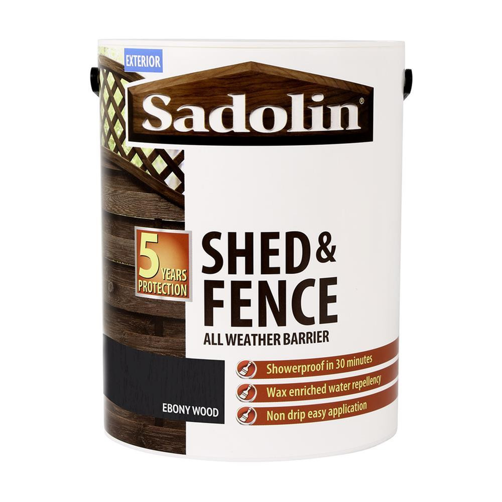 Sadolin Shed & Fence Wood Stain Ebony 5 Litres