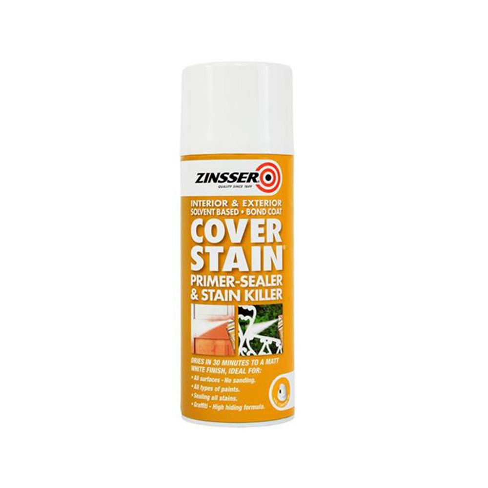 Zinsser Cover Stain PrimerSealer Spray Paint (400ml) Next Day Delivery ITS.co.uk