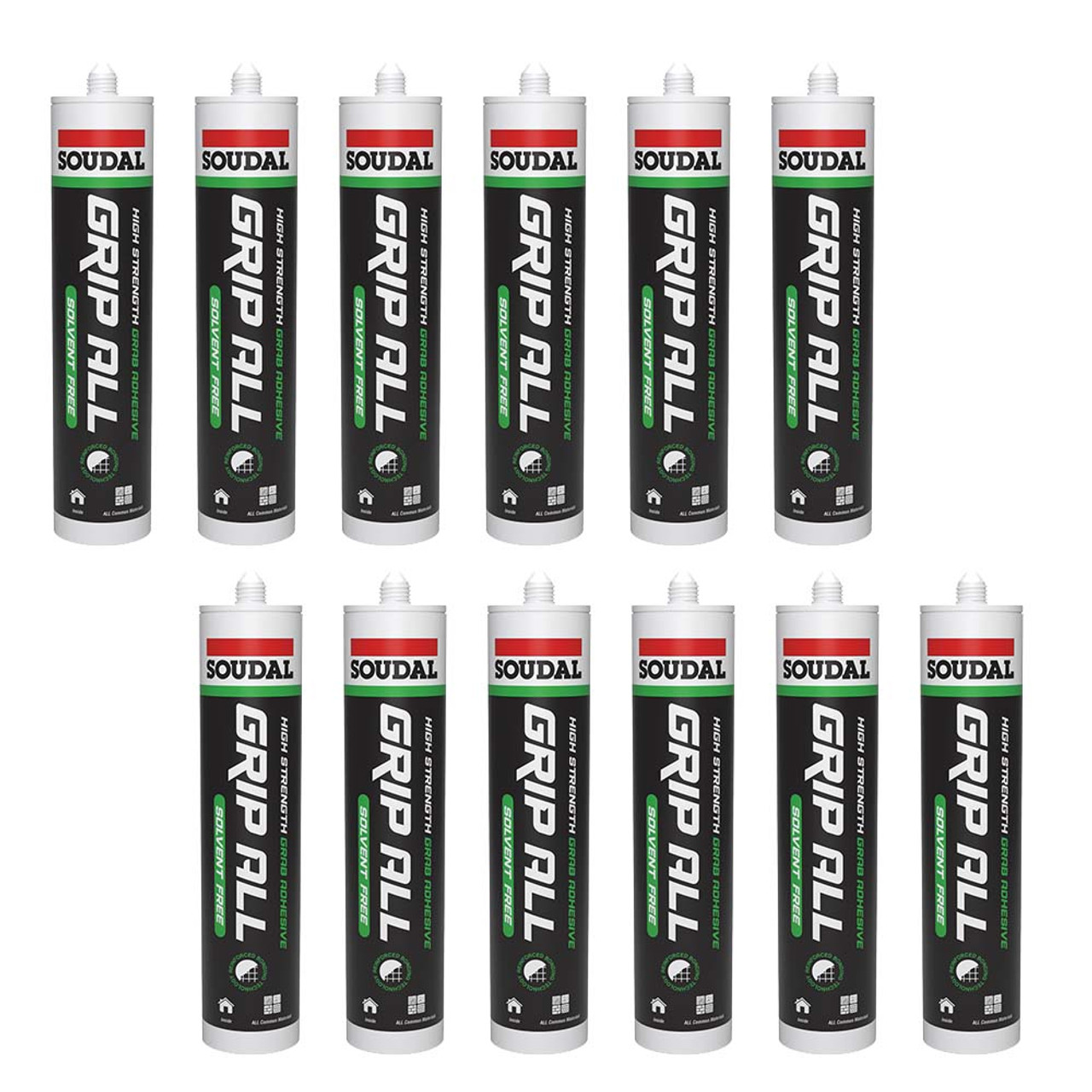 Soudal Grip ALL Solvent Free Grab Adhesive White (290ml) Box of 12 ITS.co.uk