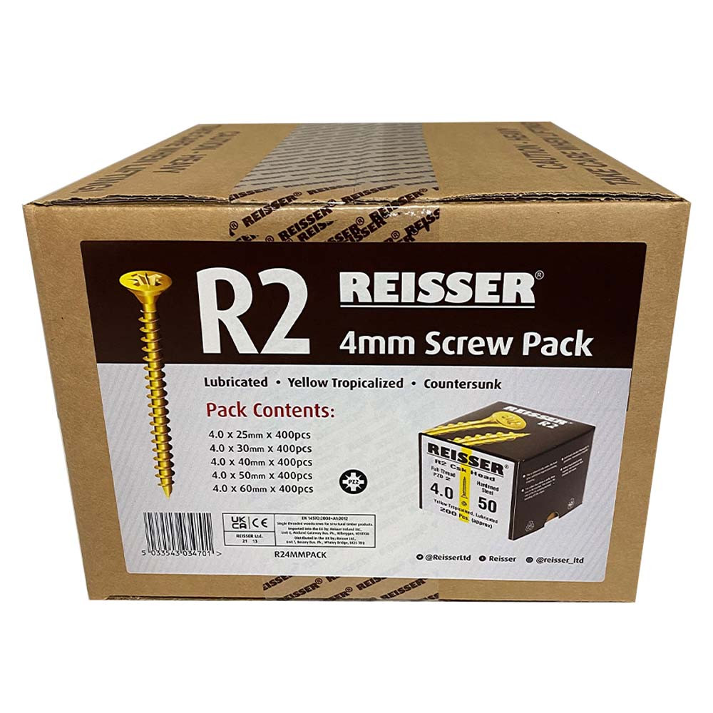 Reisser R2 Special 4mm Wood Screw Bundle 2000 Screws ITS.co.uk