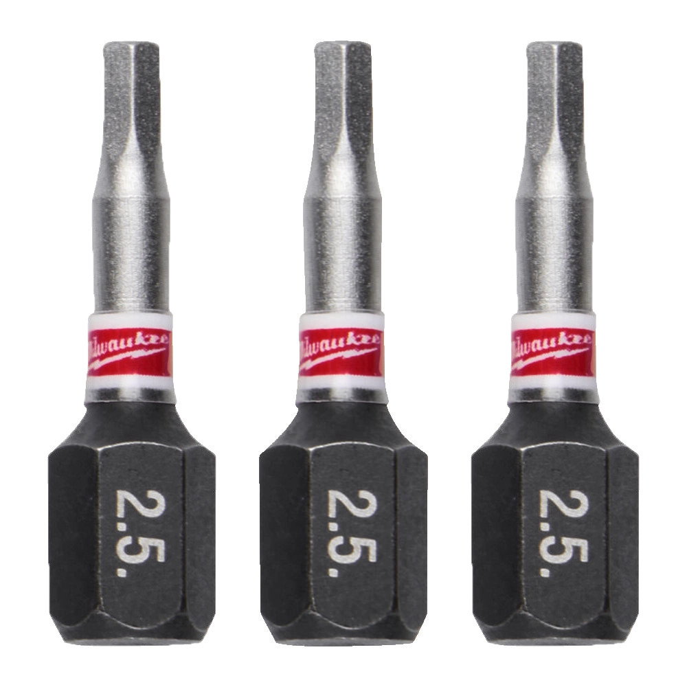 Milwaukee GEN4 HEX2.5 25mm SHOCKWAVE Impact Screwdriver Bits - Pack of ...