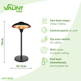 Vaunt Home Electric Table Top Lantern  Heater - Black 240V image 3