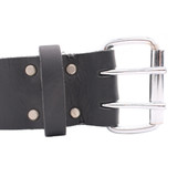 Vaunt Leather Belt Black Double Pin 2'' image 1