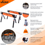 Vaunt Heavy Duty Adjustable Height Saw Horse Twin Pack image 3