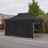 Vaunt X 4.5m x 1.9m Door & Window Gazebo Side Panel - Black image C