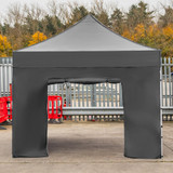 Vaunt 3m x 1.9m Double Door Gazebo Side Panel - Grey image C