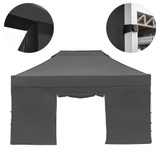 Vaunt 4.5m x 1.9m Double Door Gazebo Side Panel - Grey image