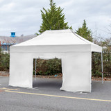Vaunt 4.5m x 1.9m Double Door Gazebo Side Panel - White image B