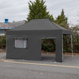 Vaunt 4.5m x 1.9m Door & Window Gazebo Side Panel - Grey image B