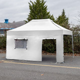 Vaunt 4.5m x 1.9m Door & Window Gazebo Side Panel - White image B