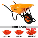 Vaunt Essentials Metal Wheelbarrow (65L - 100L Capacity)