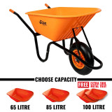 Vaunt Essentials Plastic Wheelbarrow (65L - 100L Capacity)