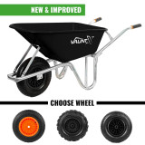 Vaunt X Heavy Duty Professional Wheelbarrow, 100Ltr Tray & Single Frame - Black image