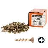Vaunt 4.0 x 30mm Woodscrew Zinc Yellow Passivated - Box of 200 image