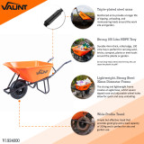 Vaunt Heavy Duty 100 Litre Plastic Tray Reinforced Wheelbarrow - Orange image 3